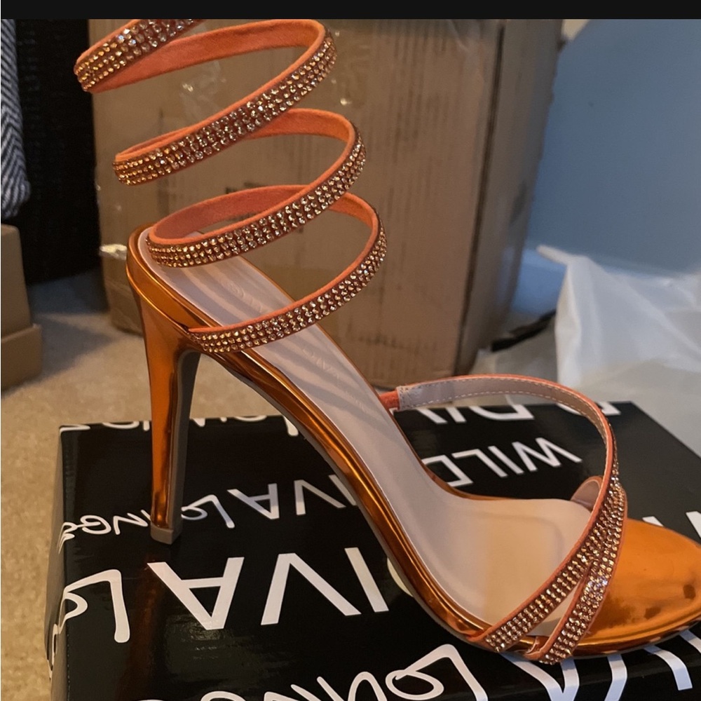 Elegant Orange Strappy Heels